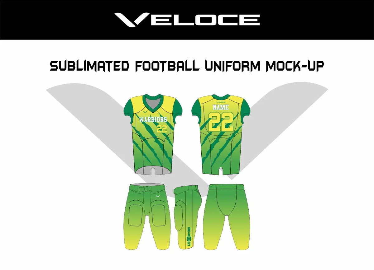 Custom Football Uniform — VE-1520 — Veloce catalog image