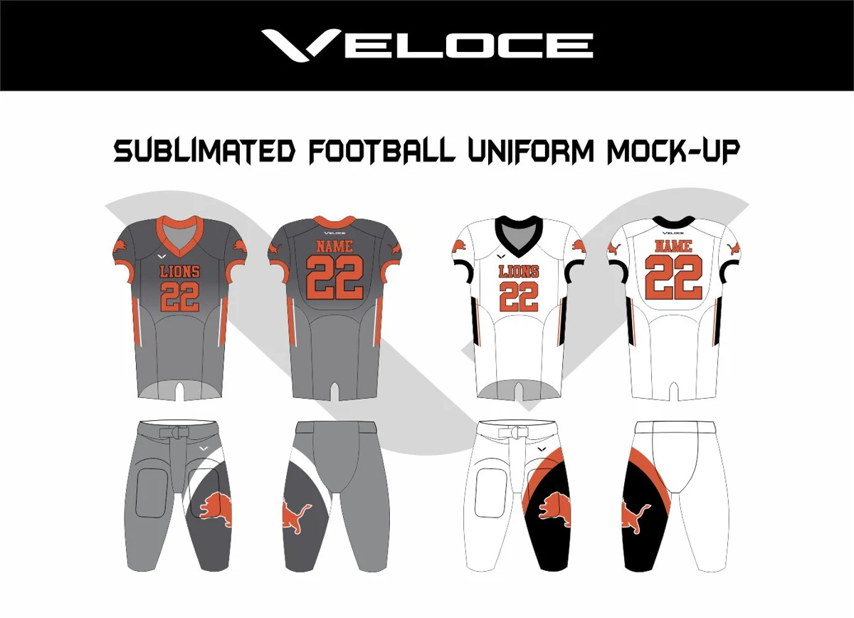 Custom Football Uniform — VE-1524 — Veloce catalog image